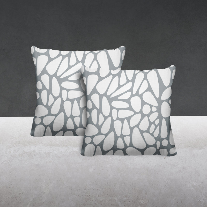 Coussin Stone, L 19 po x H 19 po, Gris