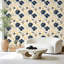 Rouleau de papier peint adhésif amovible à motif d'aquarelle et de pivoines bleu marine, l 23,6 po x H 118 po-130061677