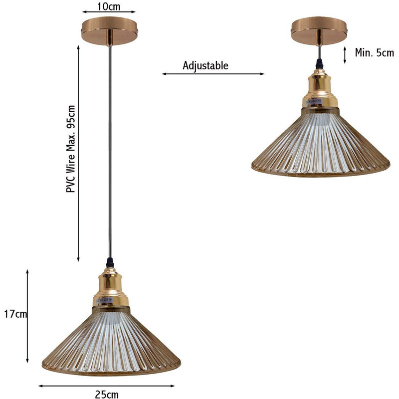 Cresco 1 - Light ‎French Gold Cone Pendant
