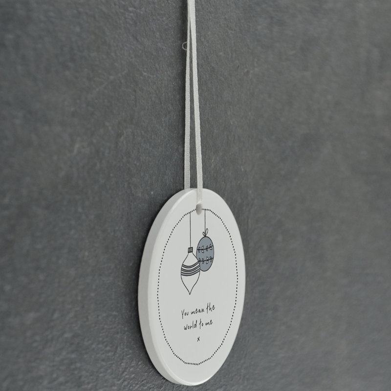 The Seasonal Aisle Baubles Christmas Circle Shaped Ceramic Ornament