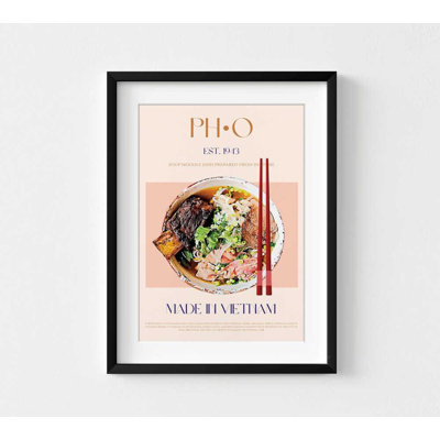 Vietnamese Pho - Authentic Beef Noodle Soup | Framed Food Print Art