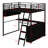 Aryela Metal Loft Bed With LED, Desk