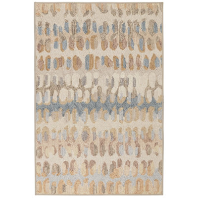 Paint Chip Natural Machine Printed Washable Rug
