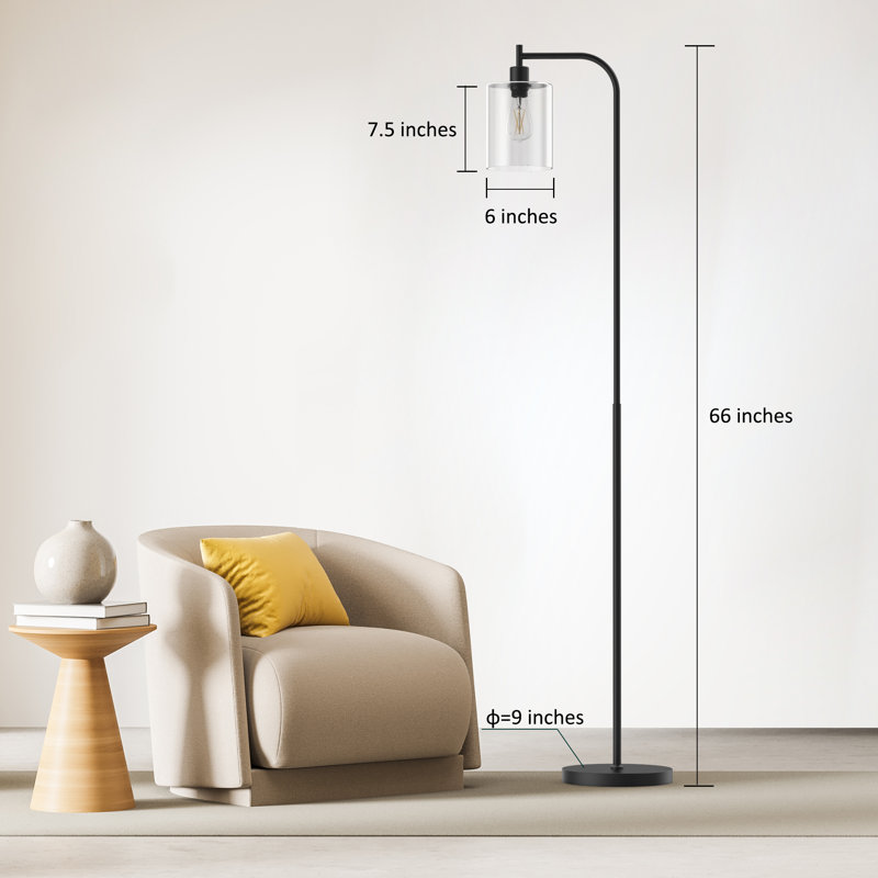 Candye 66'' Arched Floor Lamp with Remote Control and Bulb Included