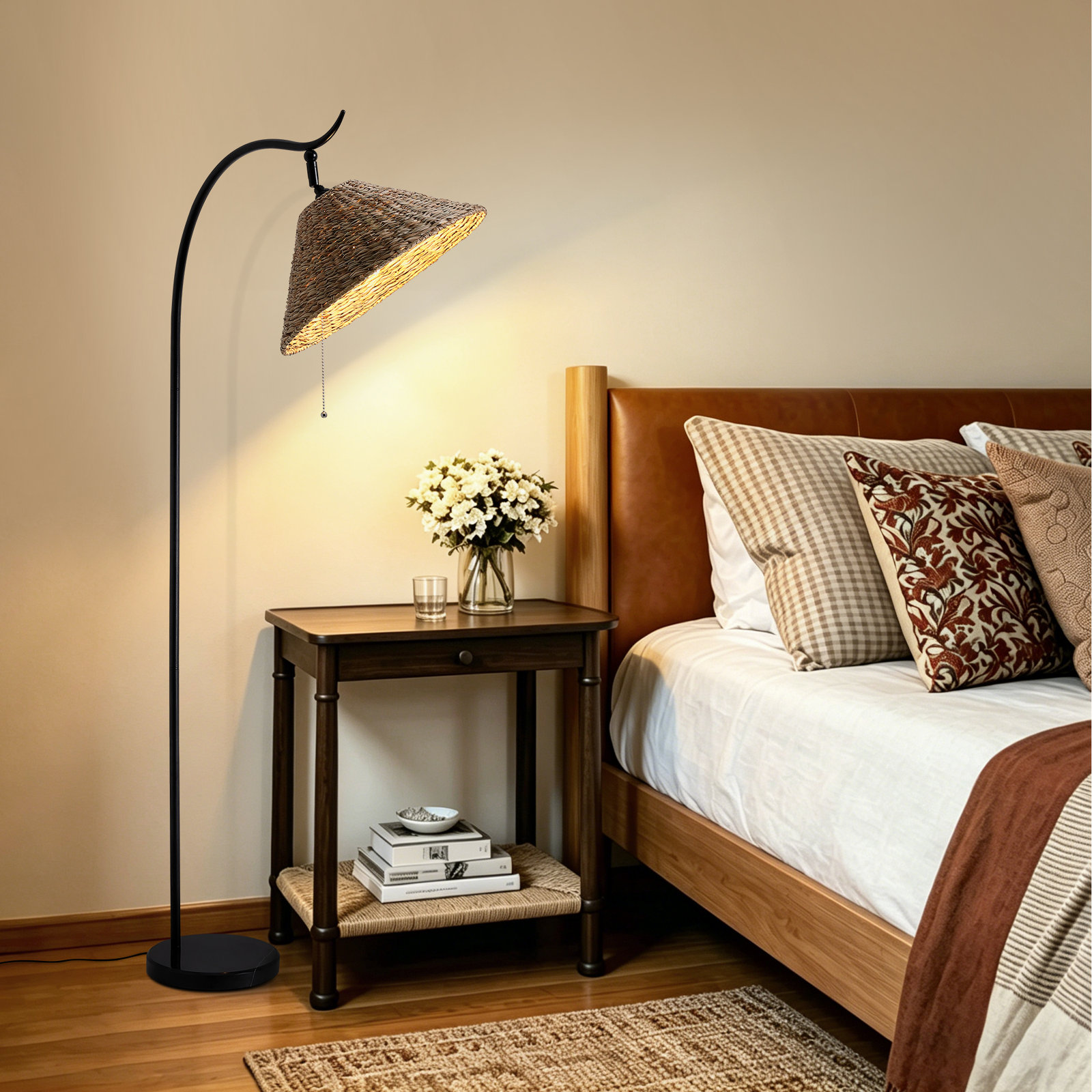 64" Handwoven Floor Lamp