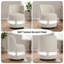 Fauteuil d'appoint pivotant en lin, tabouret de meuble-lavabo rond à dossier courbé, fauteuil d'appoint rembourré confortable pour coin-salon de chambre à coucher-132380248
