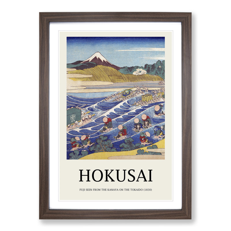 Fuji Seen From Kanaya by Katsushika Hokusai - Single Picture Frame Print, 65cm H x 48cm W x 2cm D, Walnut Framed