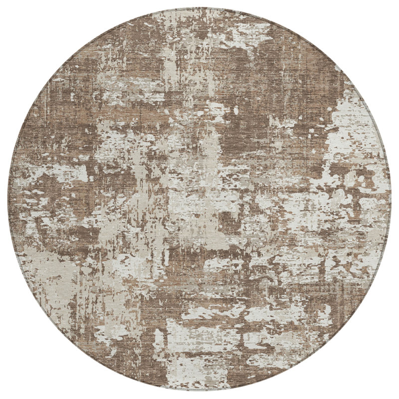 Caelan Brown Washable Indoor-Outdoor Rug - , 2'3" x 7'6"