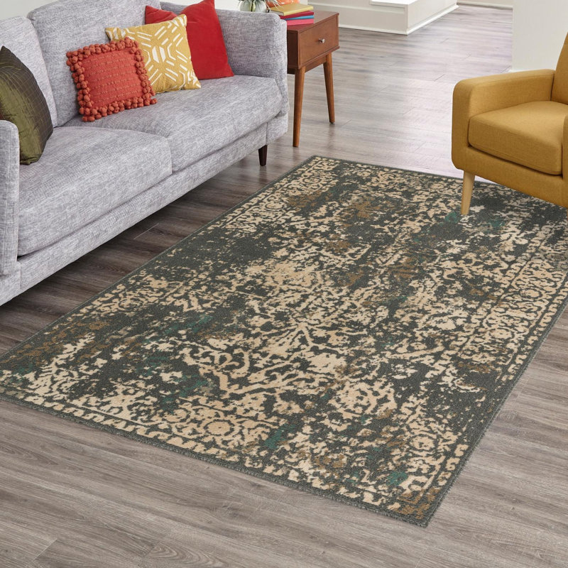 Everalda Southwestern Gray Area Rug, Rectangle 3'3" x 5'3"