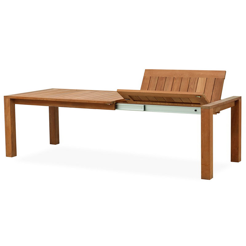 Rectangular Teak Extendable Outdoor Dining Table , in. W 39'' in. D, 30" H x 39" W x 102" L