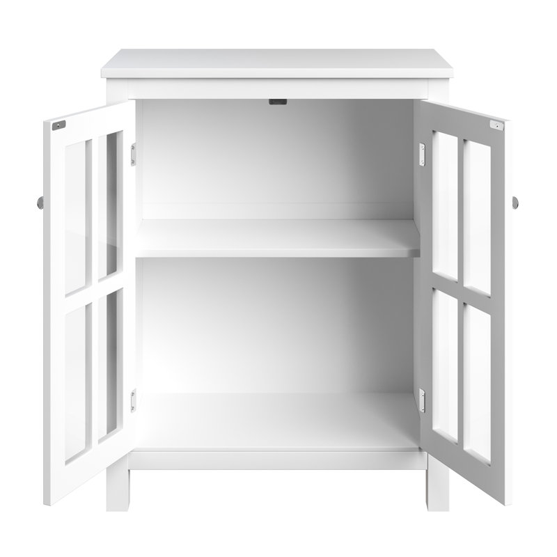  Buffet 31,5 "avec tablette intérieure et portes en verre Lavish Home (blanc)