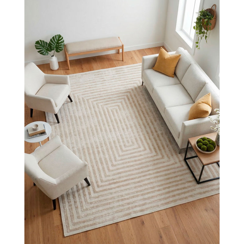 Utopia Geometric Area Rug in Gray, Rectangle 4' x 5'8"