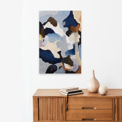 Tons froids - Art abstrait bleu gris, bleu marine et indigo