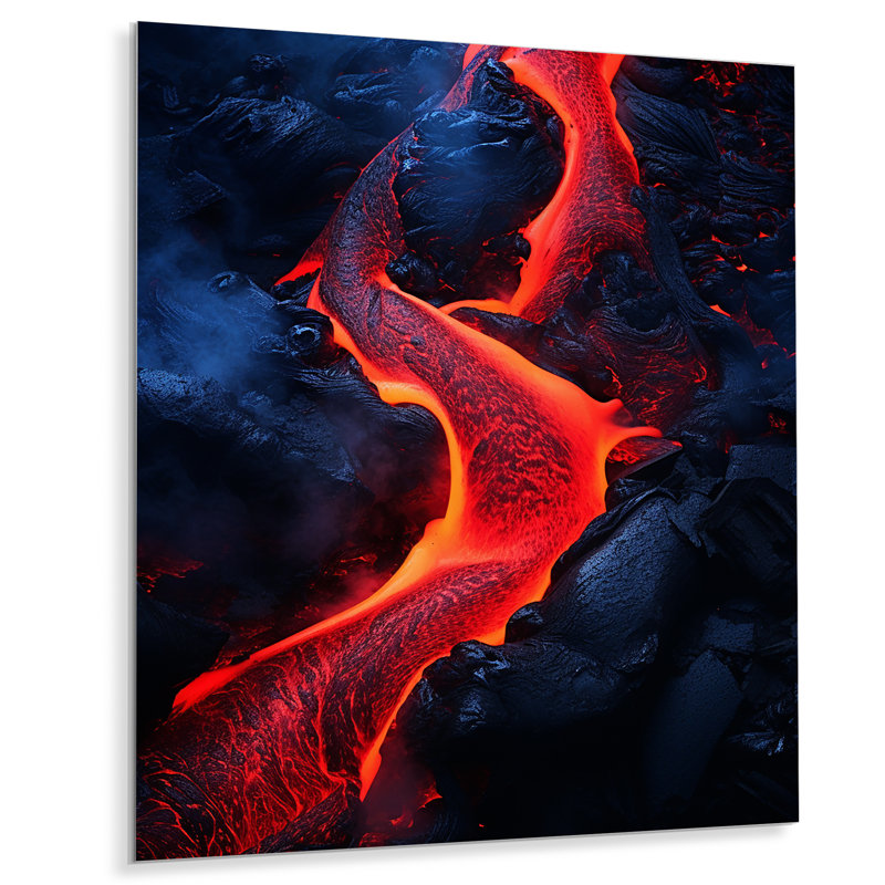 «Volcano Volcanic Symphony» sur métal, H 32 po x l 16 po x P 1 po