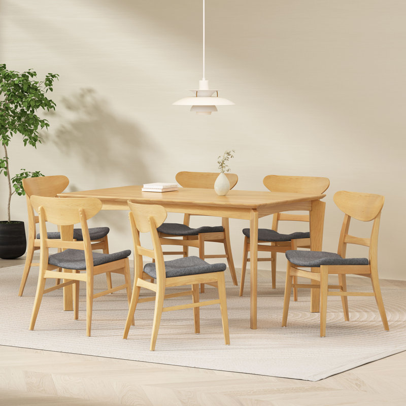 Jevhenas 6 - Person Four Leg Dining Set, Dark Grey