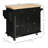 Rubberwood Top Rolling Kitchen Island Cart - Lockable Wheels with Spice Rack, Towel Rack & Drawers for Kitchen & Dining Room-1634908759