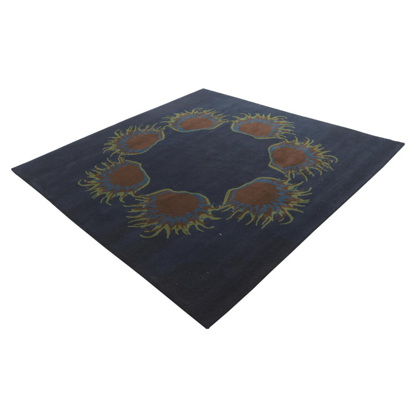 Tapis carré bleu marine Navin
