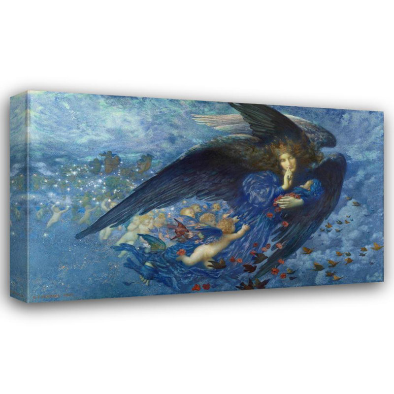 «Night with Her Train of Stars» par Edward Robert Hughes - Art mural sur toile tendue avec châssis, H 40 po x l 28 po