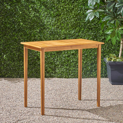 Table de bar d'extérieur minimaliste en bois d'acacia