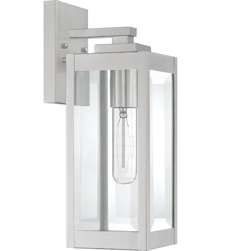 Lanterne murale d'extérieur à 1 ampoule Westover, Acier inoxydable, H 14,25 po x l 5 po