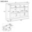 Console en bois d'acacia Harper avec 2 tiroirs et tablettes de rangement ouvertes-133597614-133597610-133597608
