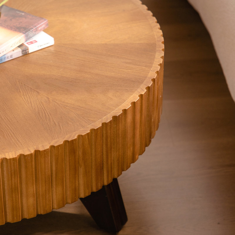 Table basse ronde 35,4 po, Naturel, Naturel