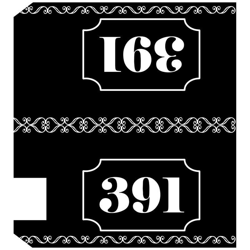 Adhésif décoratif, Blanc / noir, H 25,5 po x l 20,75 po x P 0,02 po, Oui