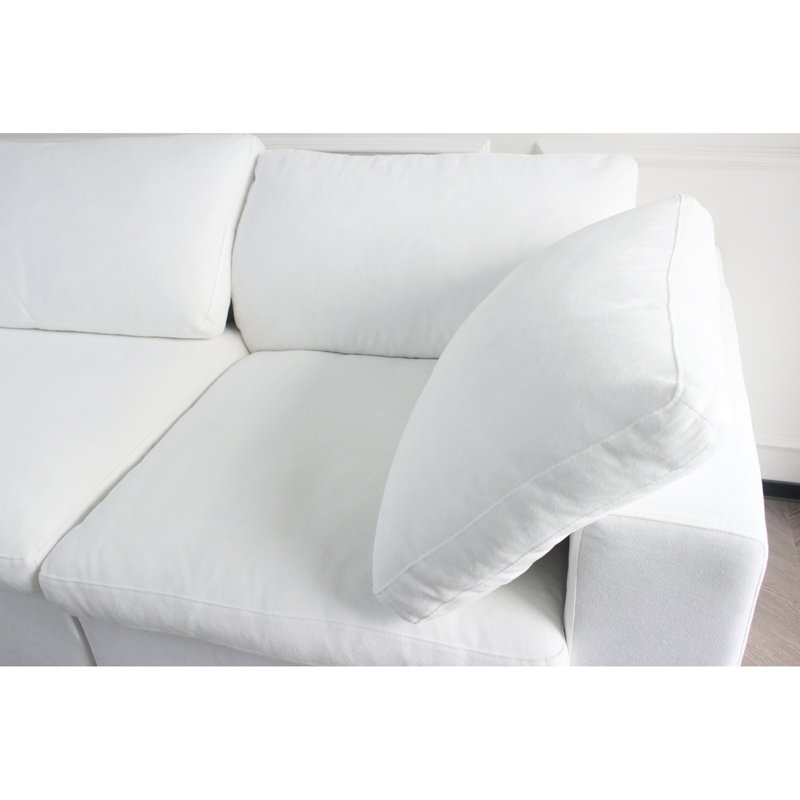 Canapé modulaire surdimensionné surdimensionné à 3 places - Duvet rembourré de coussins en plumes, fermeture à glissière pour un nettoyage facile, confortable et élégant