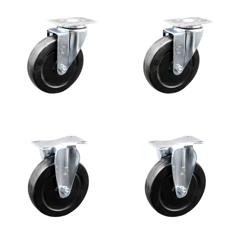 4 Piece Hard Rubber Caster Set