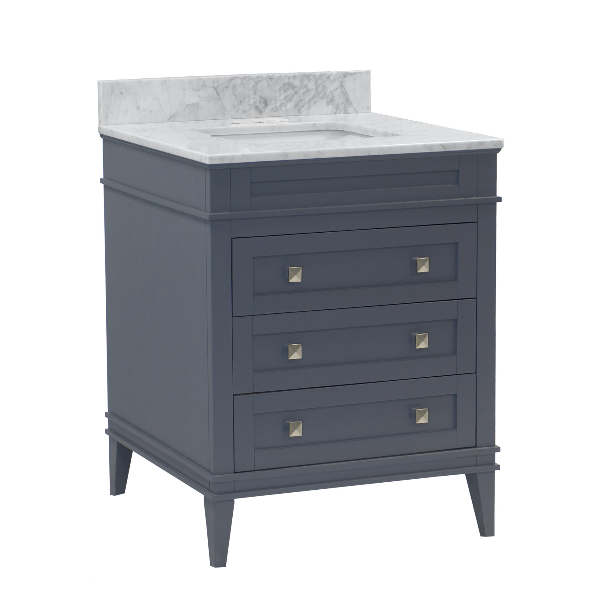 Frankfurt 30'' Single Bathroom Vanity, Marine Gray, Carrara Marble