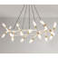 Lustre moderne de 41 po - Branche, tubes givrés et cordons noirs | Luminaire suspendu à hauteur réglable pour la salle à manger, le salon et la cuisine-1114323552