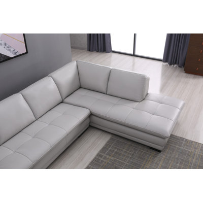 126" Wide Leather Match Sofa & Chaise