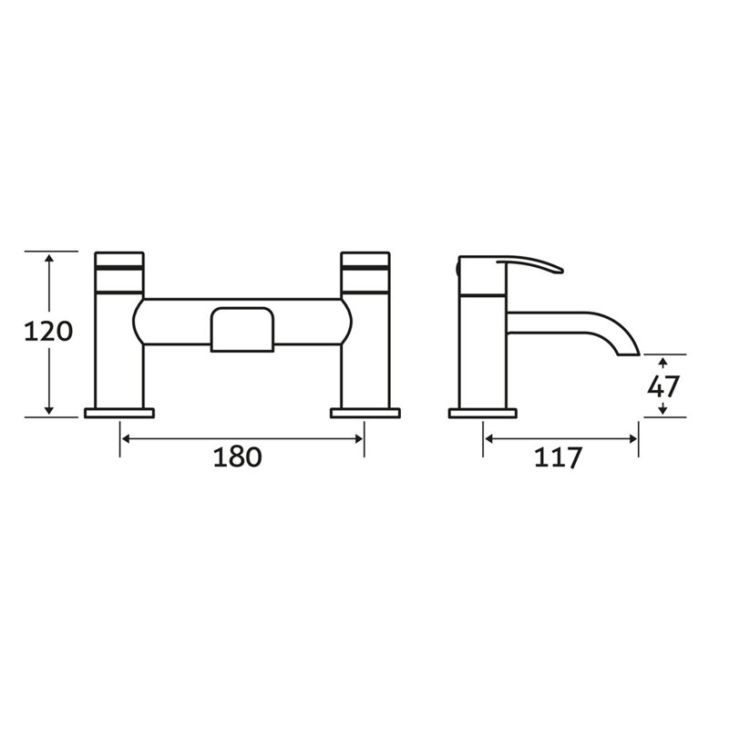 Hollow Deck Bath Shower Mixer Bath Filler