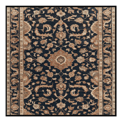 Machine Washable Persian Black Area Rug