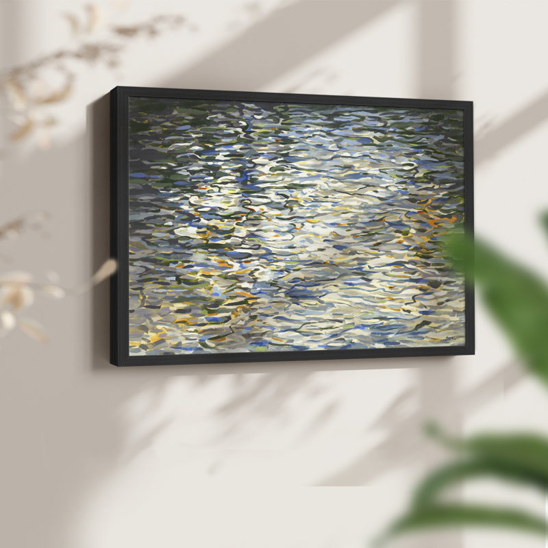 Réflexions sur l'eau - impression encadrée - réversible, H 22 po x l 28 po, Noir