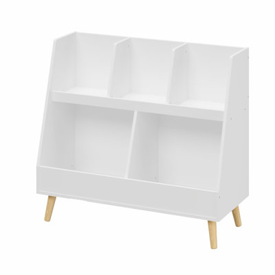 2-Tier Bookshelf With 5 Cubbies