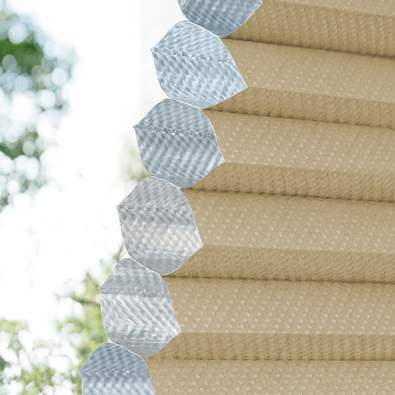 Store alvéolaire sans cordon occultant, Blanc / Beige, L 64 po x l 34 po