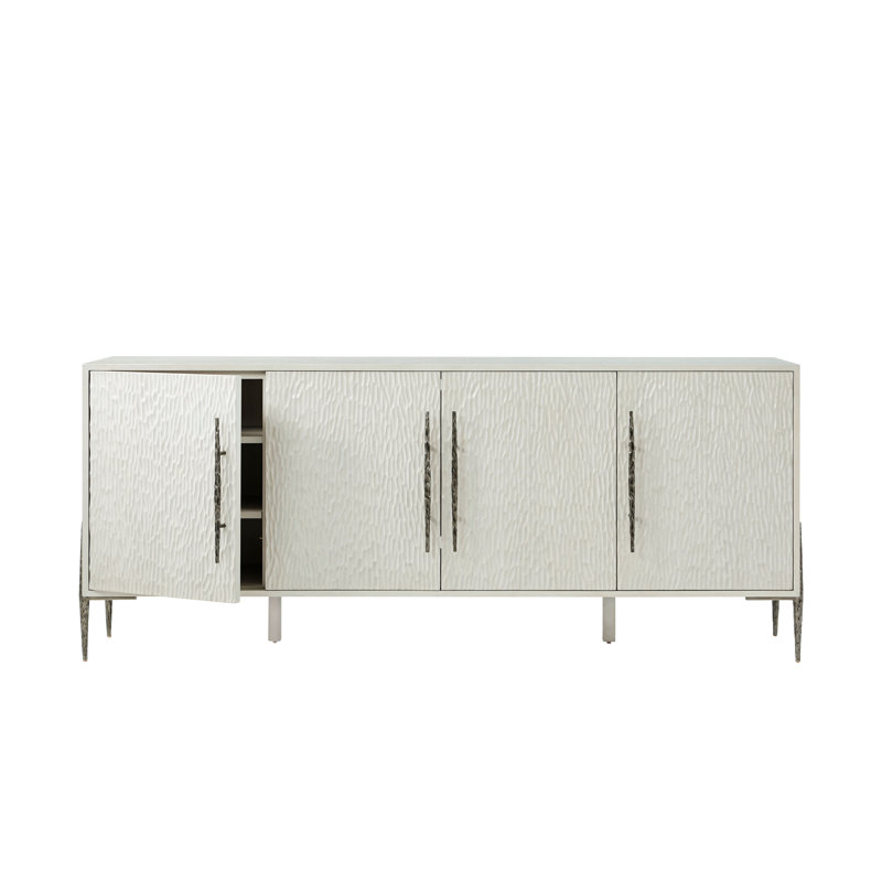 Essence 80'' White Beech and Metal Sideboard