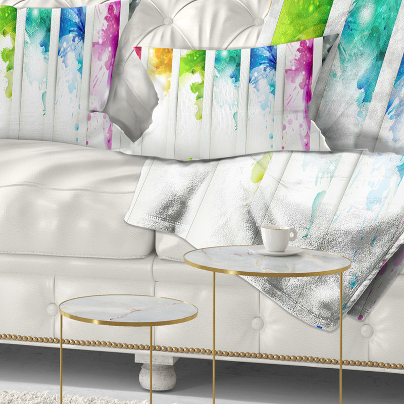 Têtes colorées avec des taches - coussin imprimé abstrait