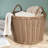 Stroh Round Cone Woven Resin Wicker Basket with Handles