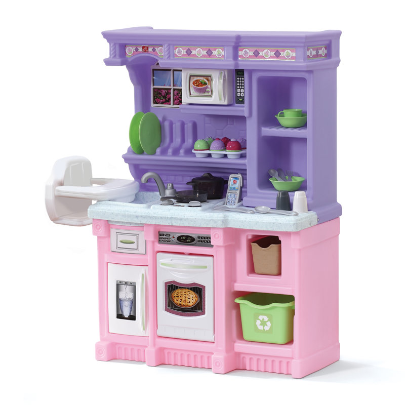 Pink and Purple Deluxe Kids Play Kitchen Set with Accessories