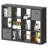 Bookshelf with Storage Bins, 12-Cube Storage Organizer Wooden Bookcase Modern Open Display Shelf-410331400