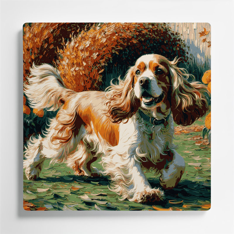 Dogs Cocker Spaniel Brown Metal Wall Art, 12" H x 12" W