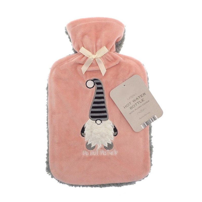 Plush Sherpa Reverse Do Not Disturb Pink Hot Water Bottle
