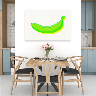 Neon Green Banana Abstract Bold Modern Fruit Tropical Wall Art Print