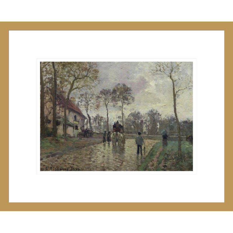 «The Coach to Louveciennes» par Camille Pissarro, impression giclée sur cadre, H 13,62 po x l 16,75 po
