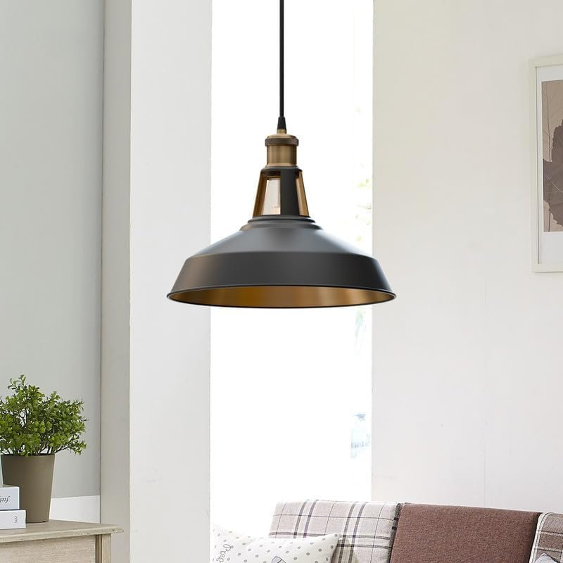 Black Gold Metal Pendant Lamp Shade