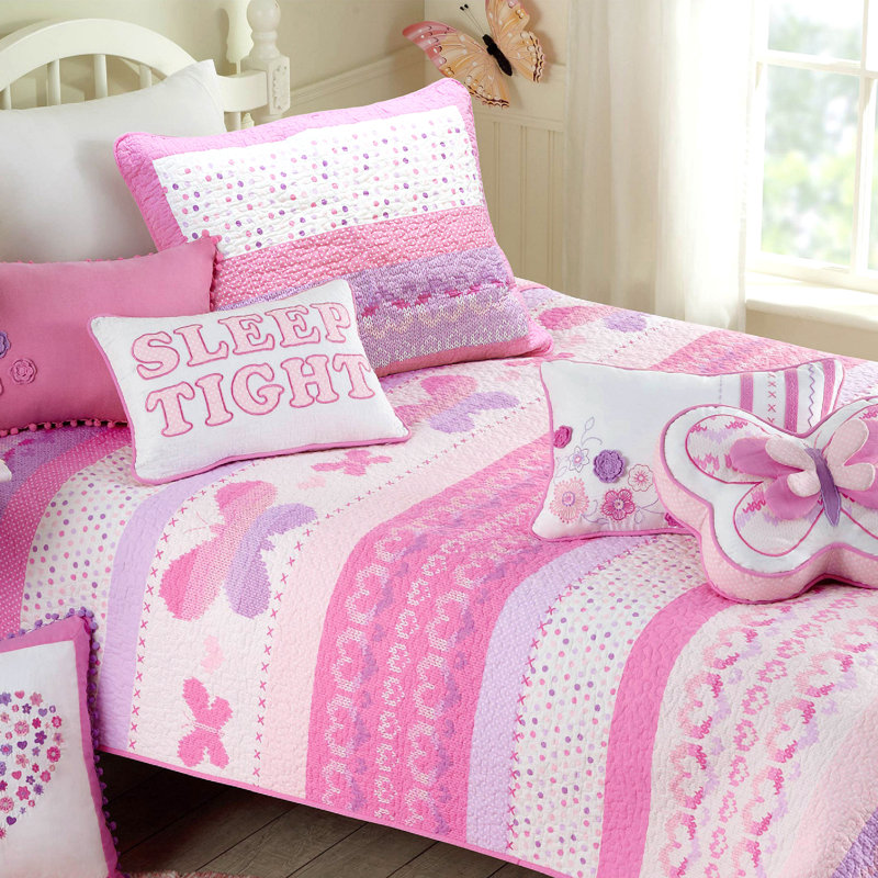 Ensemble de courtepointe rose / lavande, Double / Grand