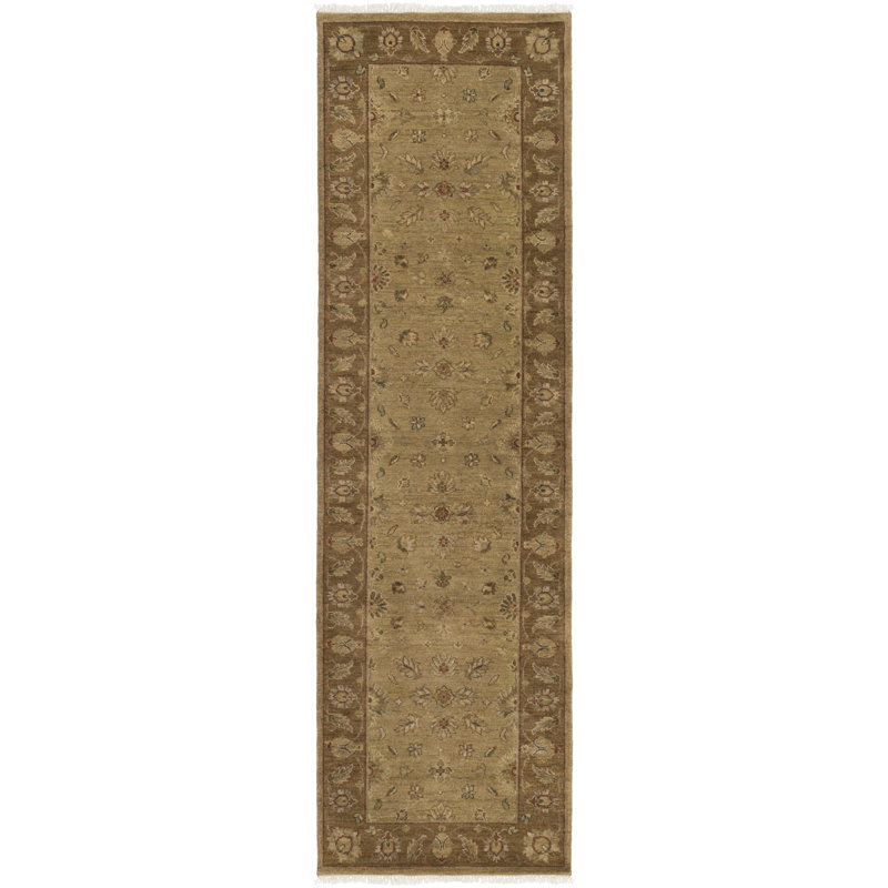 Tapis de zone brune à la main noué la Shyla, 6' x 9'