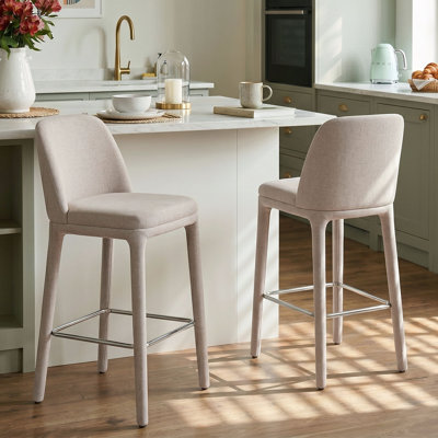 Ensemble de 2 tabourets de comptoir modernes 25 "entièrement rembourrés en tissu (ensemble de 2)